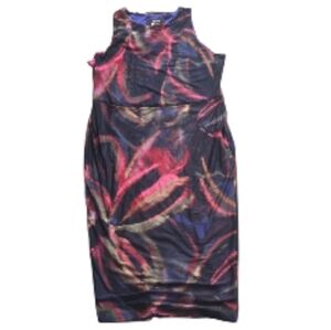 Nina Parker Vibrant Pink and Purple Midi Dress